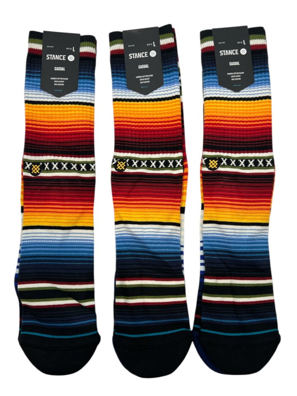 (3) Pairs Stance Curren St Crew Socks Red New $51